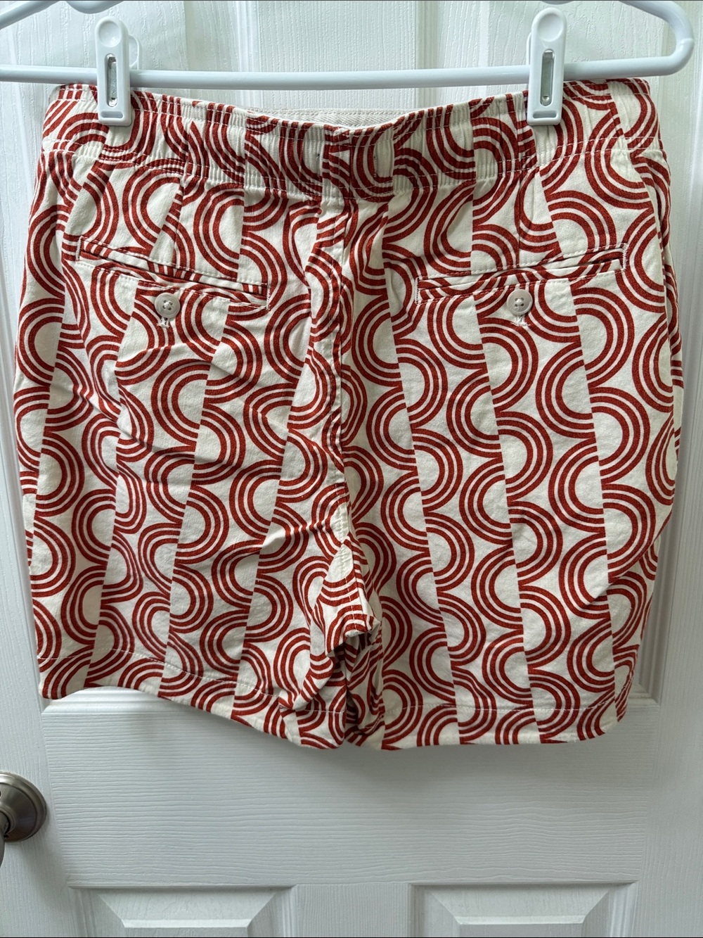 Men’s Red Patterned Drawstring Shorts - Picture 2 of 3